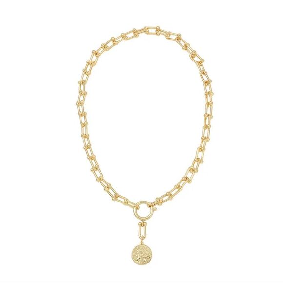 ANTHROPOLOGY BRAND NEW Graduated Link Gold Charm Necklace Brand New - Picture 3 of 11